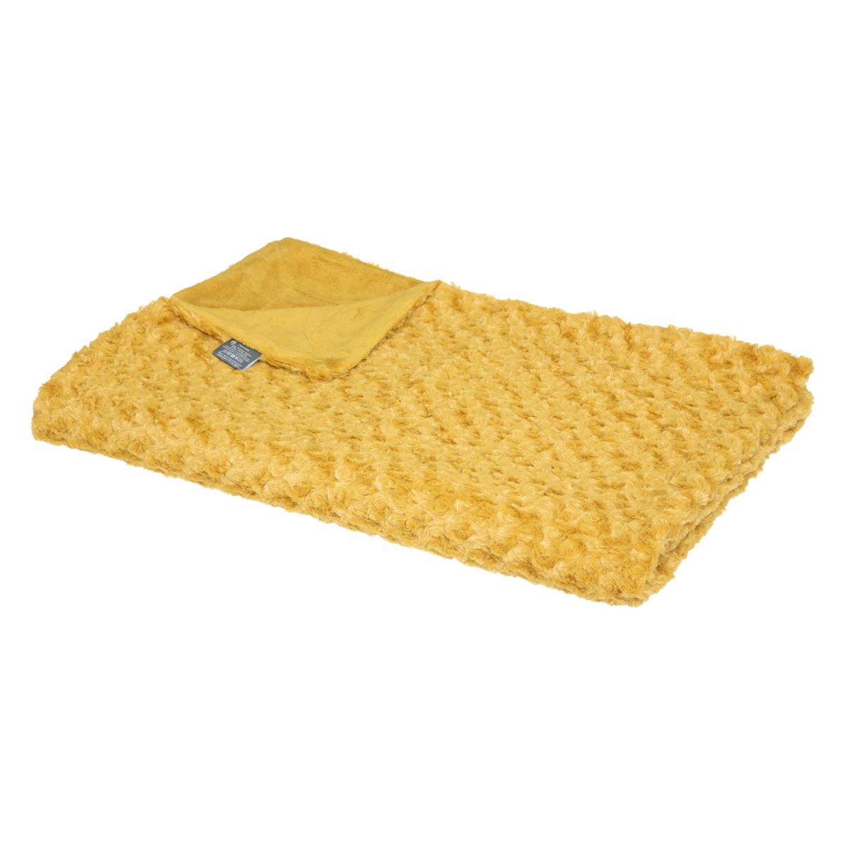 PLAID BOUCLETTE FAUSSE FOURRURE 120X160CM