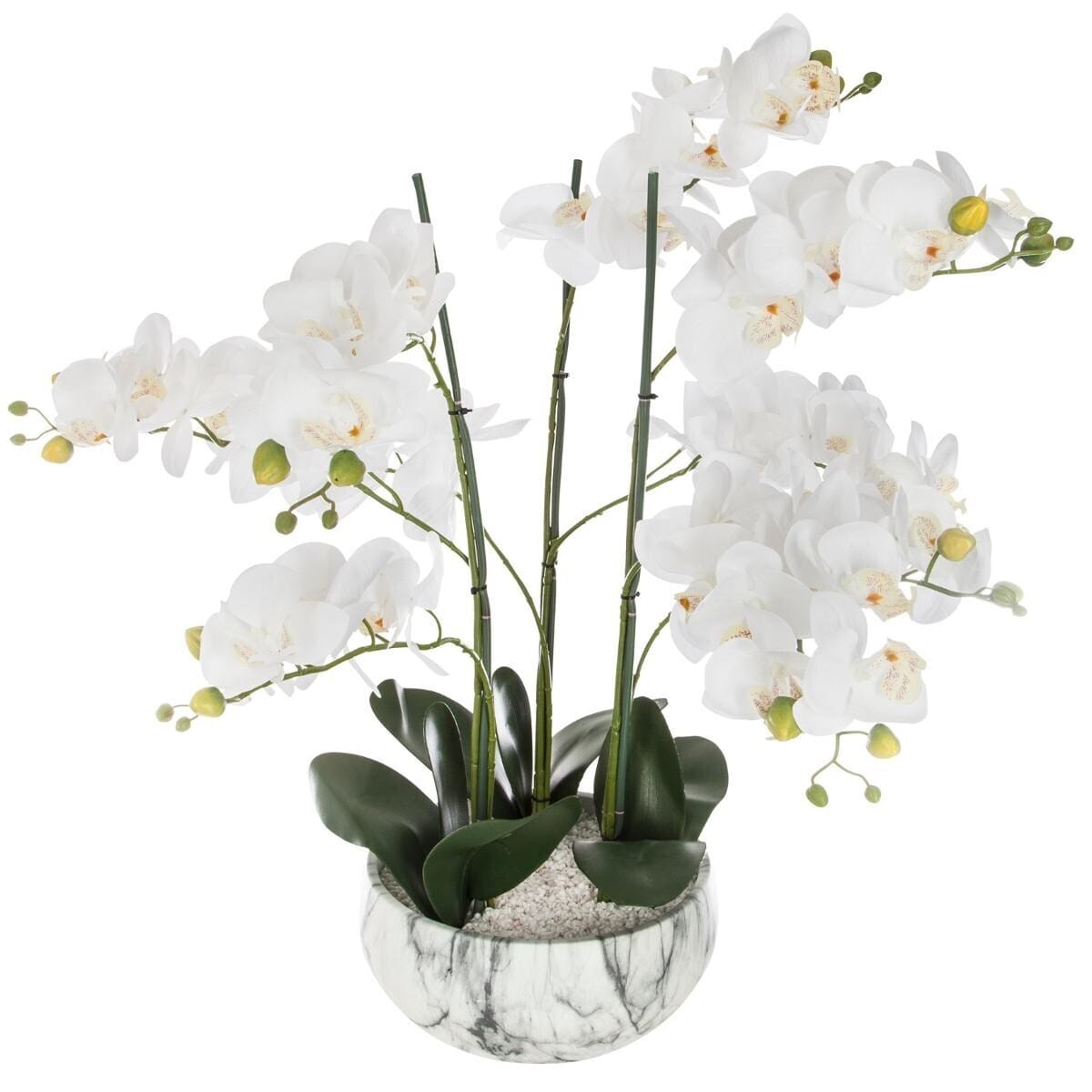 ORCHIDEES ARTIFICIELLLE POT MARBRE H 65CM