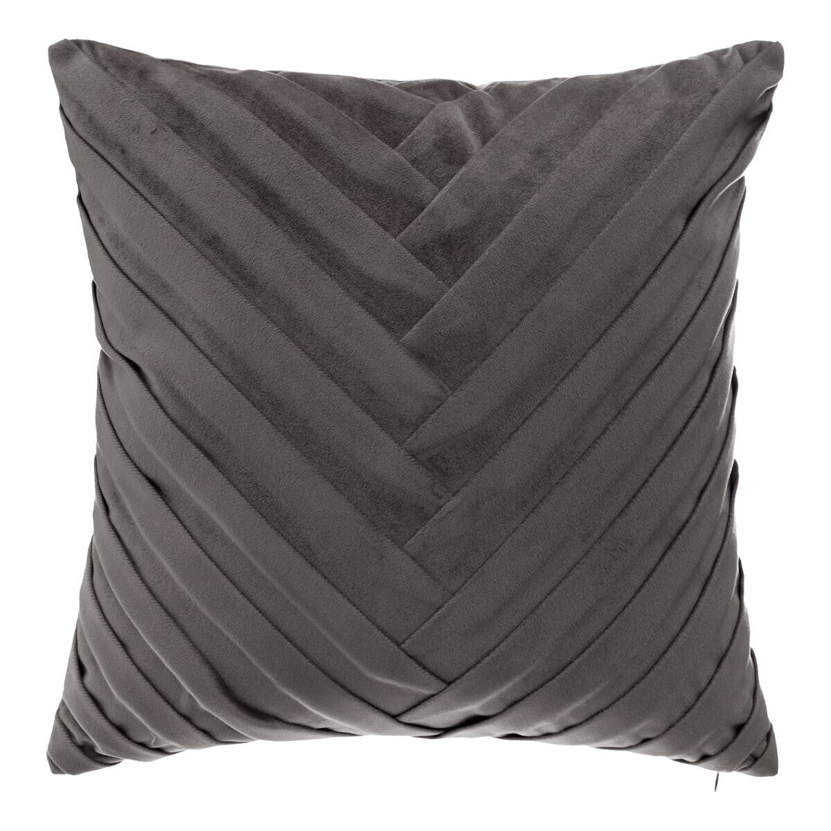 COUSSIN TRESSE VELOUR GRIS 40X40 CM