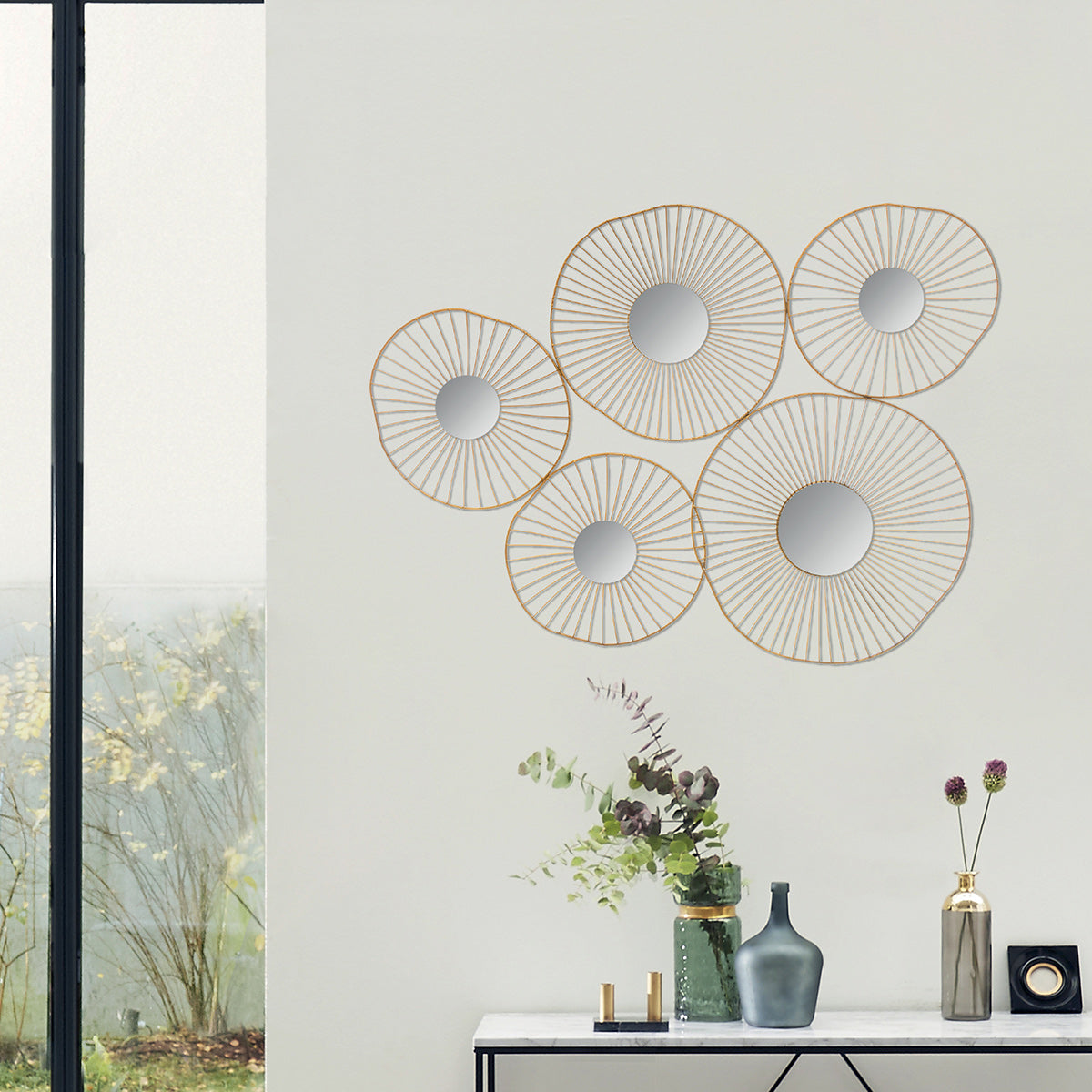 DECO MURALE 5 MIROIRS OLI 78X58CM