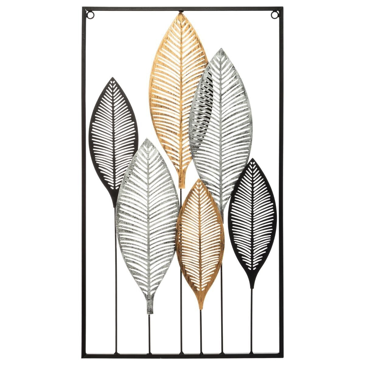DECO MURALE FOGLIA METAL 37X65CM