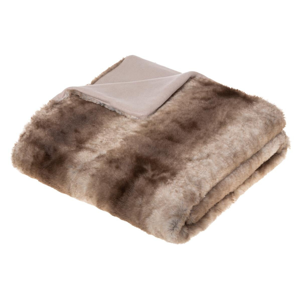 PLAID GRIZZLI FAUSSE FOURRURE BEIGE 120X160CM