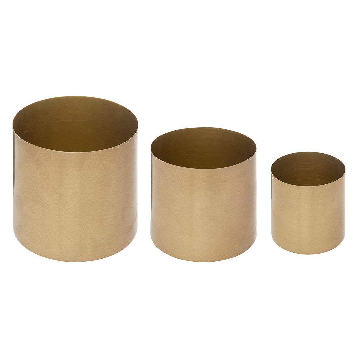 SET DE 3 POTS METAL DORE D 10 / 12 / 14 CM