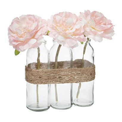 COMPOSITION DE 3 ROSES ARTIFICIELLES