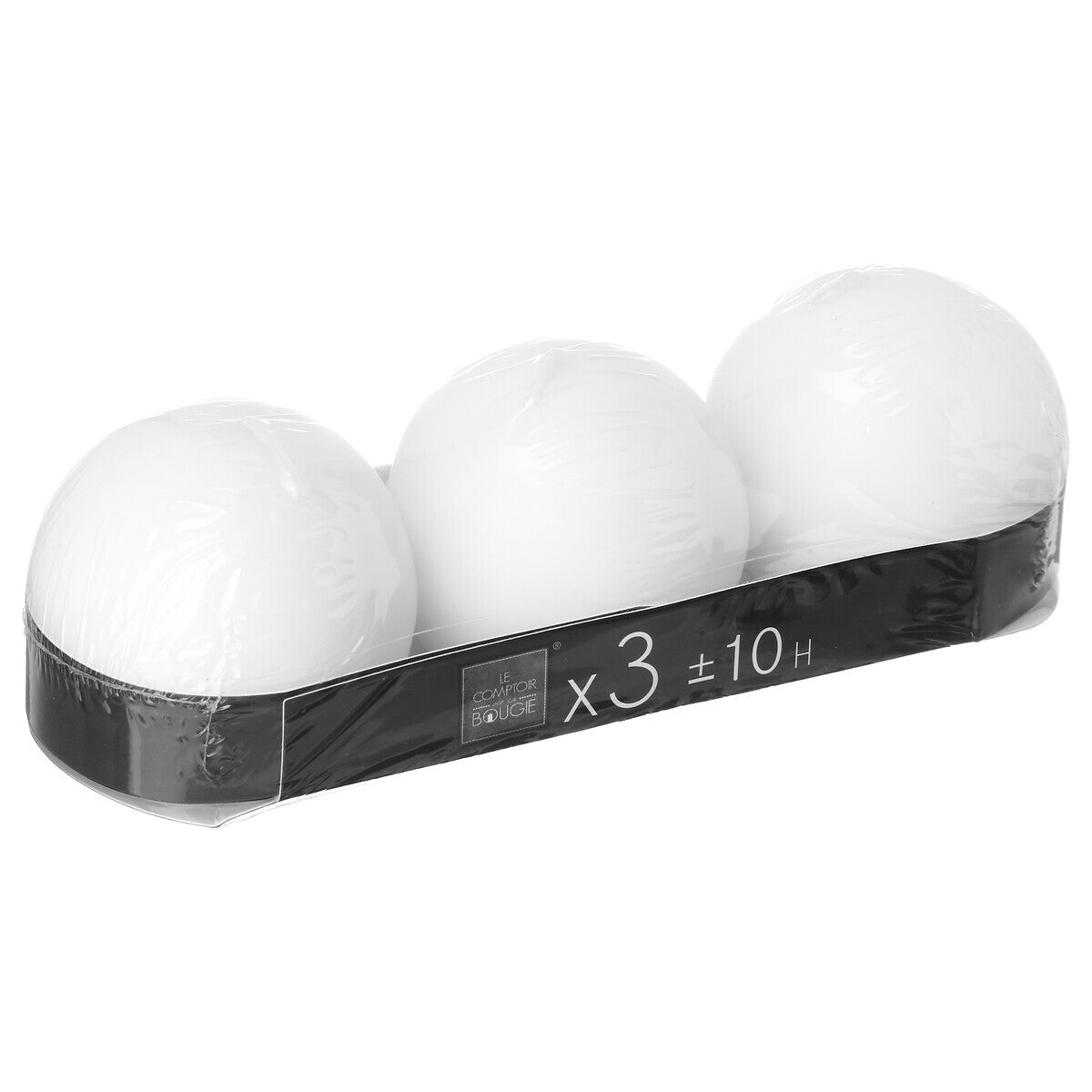 BOUGIE BOULE RUSTIQUE OLIA BLANC