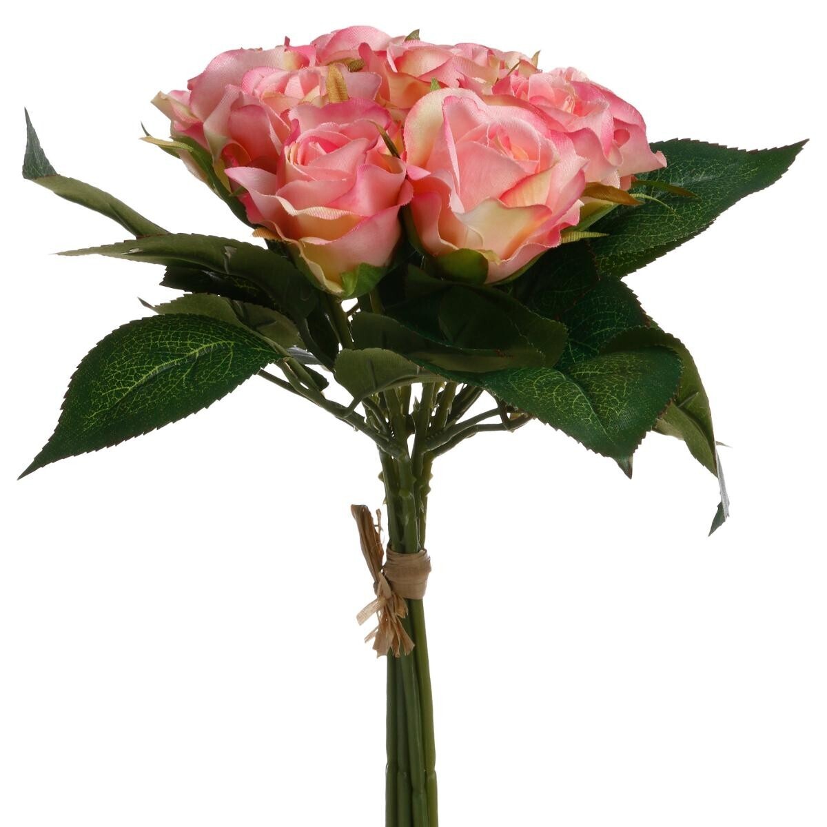 BOUQUET DE 9 ROSES ARTIFICIELLES H 24 CM