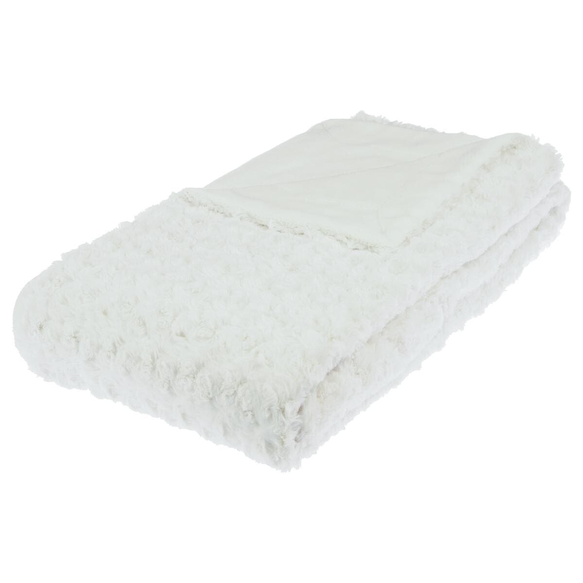 PLAID BOUCLETTE FAUSSE FOURRURE 120X160CM