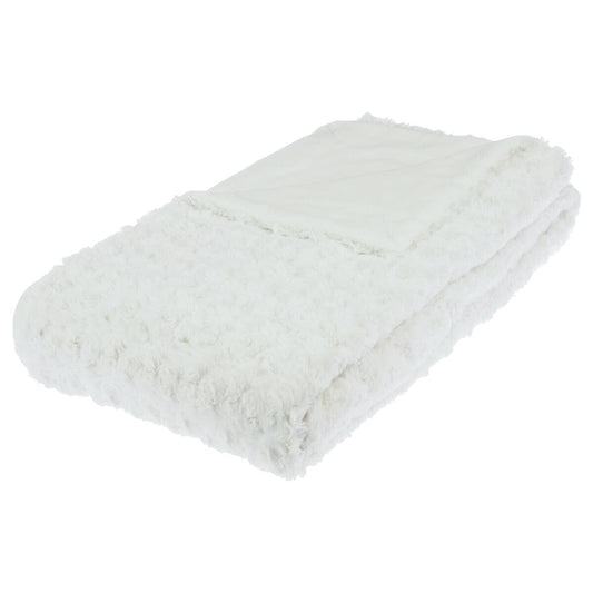 PLAID BOUCLETTE FAUSSE FOURRURE 120X160CM