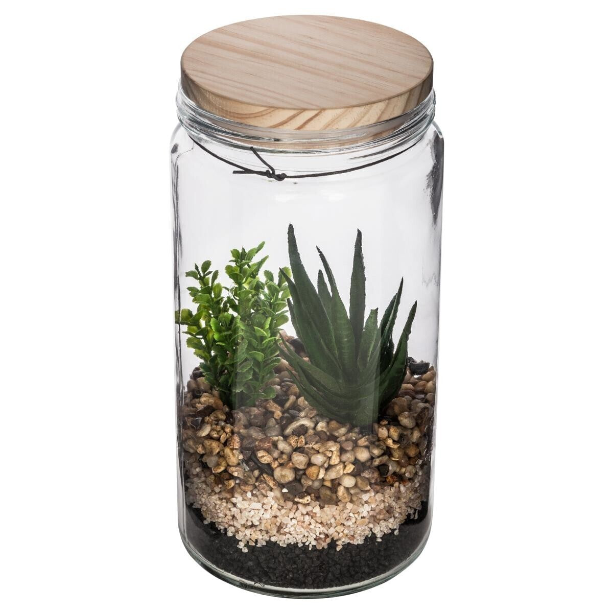 TERRARIUM AVEC PLANTE ARTIFICIELLE H 22 CM