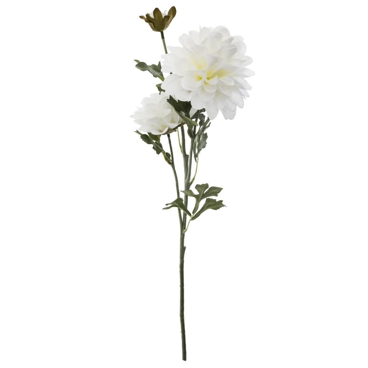 TIGE DE DAHLIA ARTIFICIEL BLANC H 62CM