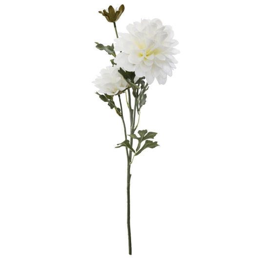 TIGE DE DAHLIA ARTIFICIEL BLANC H 62CM