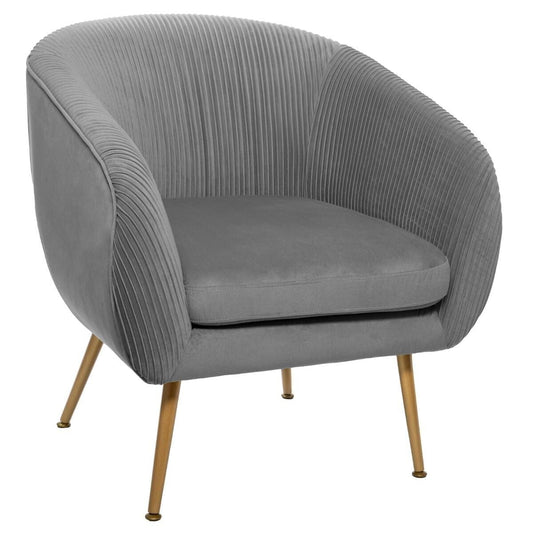 FAUTEUIL SOLARO GRIS VELOUR PLISSE