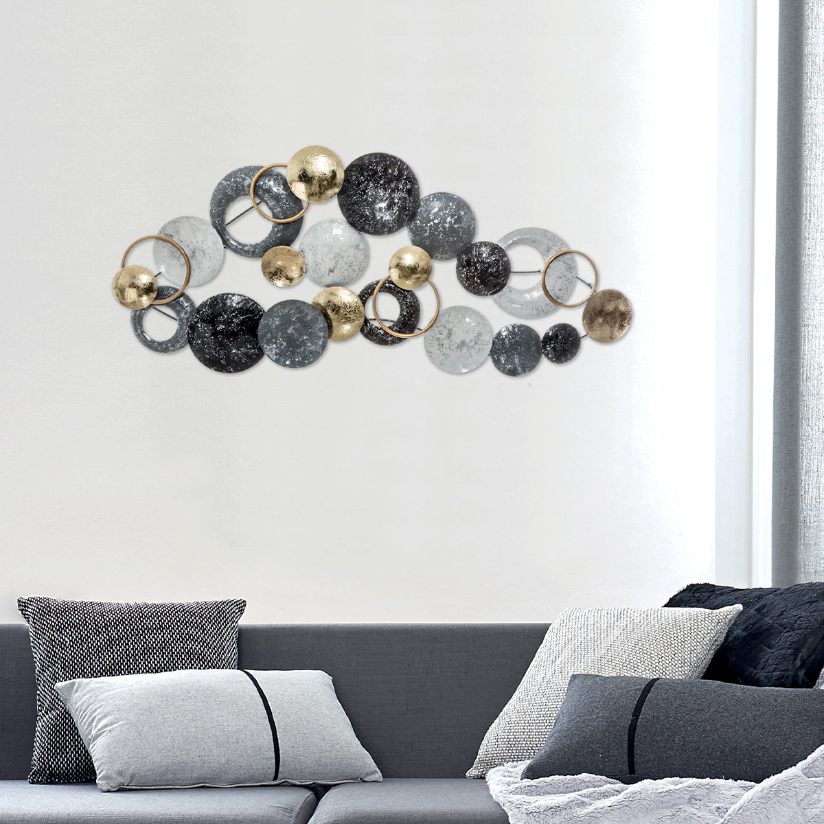 DECO MURALE LALI METAL BLEU 93X43CM