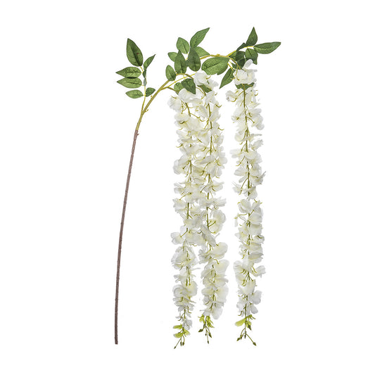 TIGE DE GLYCINE ARTIFCIELLE BLANC H 130CM