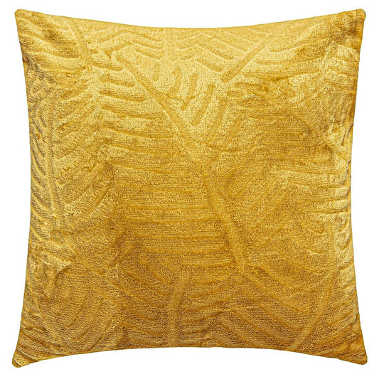 COUSSIN FEUILLES JAUNE 40X40CM