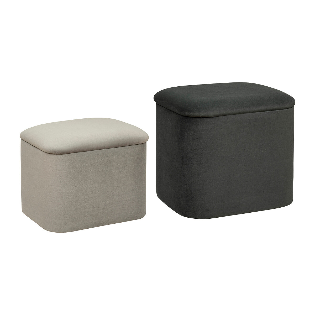 SET DE 2 POUFS VELOURS L37.5/41.5 CM
