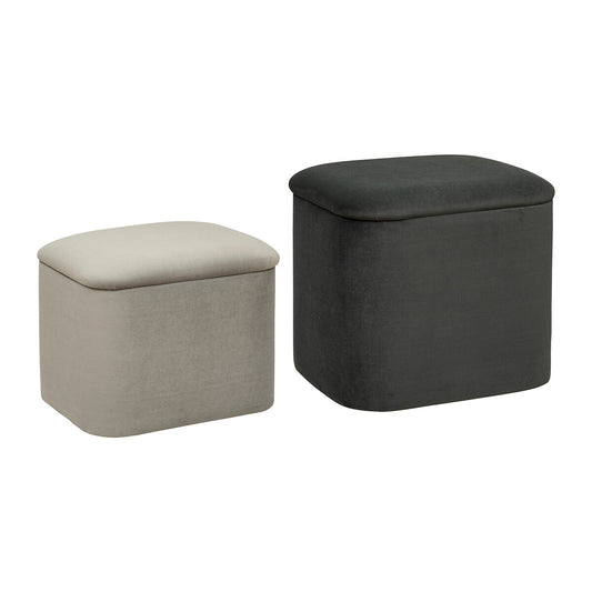 SET DE 2 POUFS VELOURS L37.5/41.5 CM