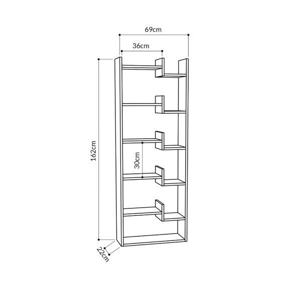 OPPA BOOKCASE SAPPHIRE OAK LIGHT MOCHA
