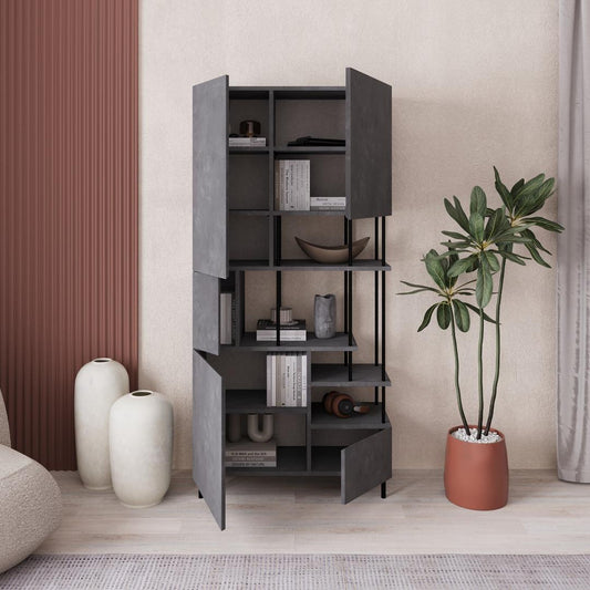 KEY BOOKCASE RETRO GREY