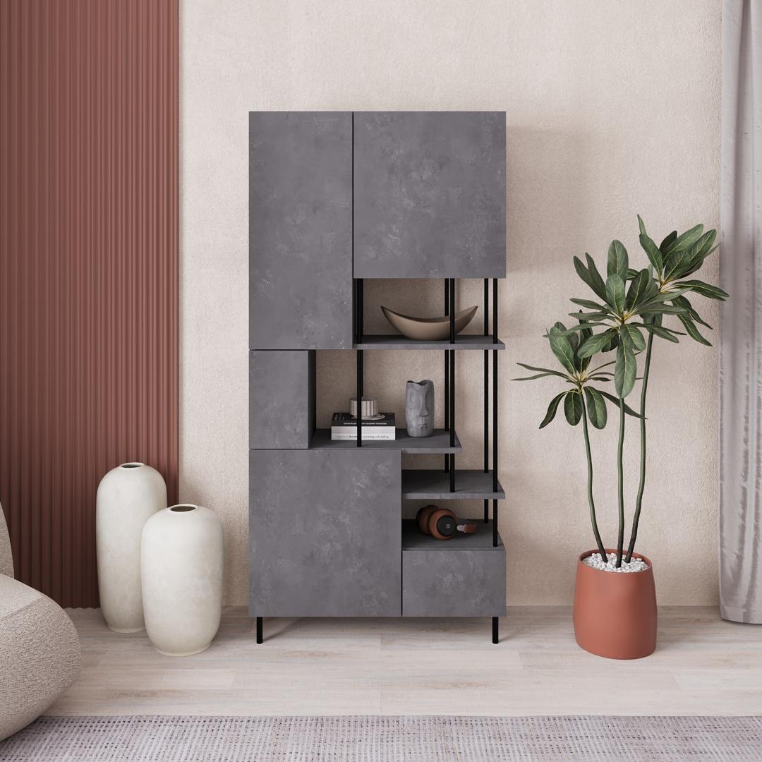 KEY BOOKCASE RETRO GREY