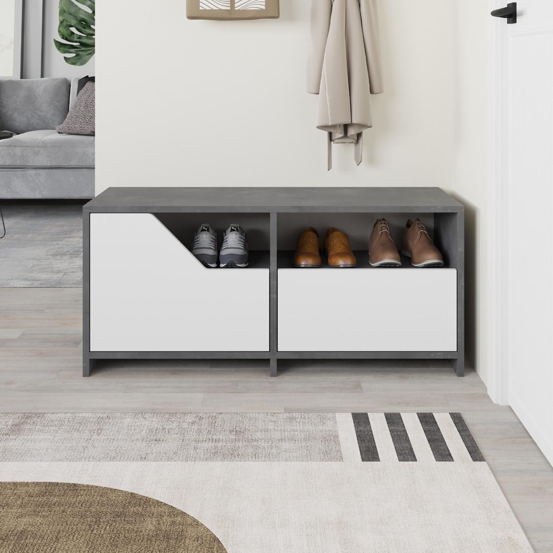 NEXUS SHOE CABINET RETRO GREY WHITE