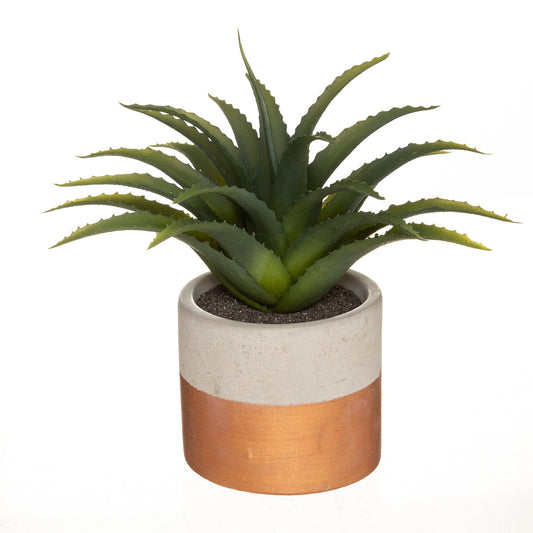 PLANTE ARTIFICIELLE POT CIMENT H 28 CM