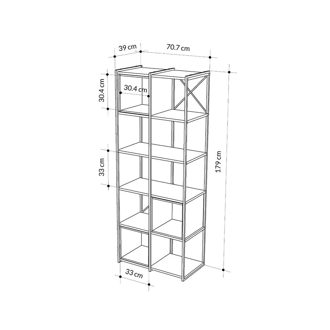 VALE MIDI BOOKCASE SILKY BLACK SAPPHIRE OAK