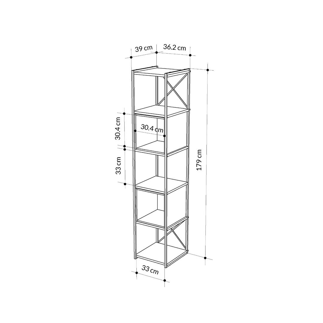VALE MINI BOOKCASE SILKY BLACK SAPPHIRE OAK