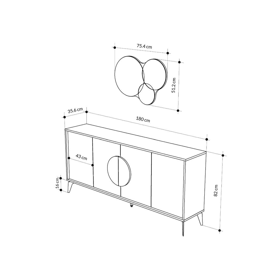 GORA MIRRORED CONSOLE 180CM