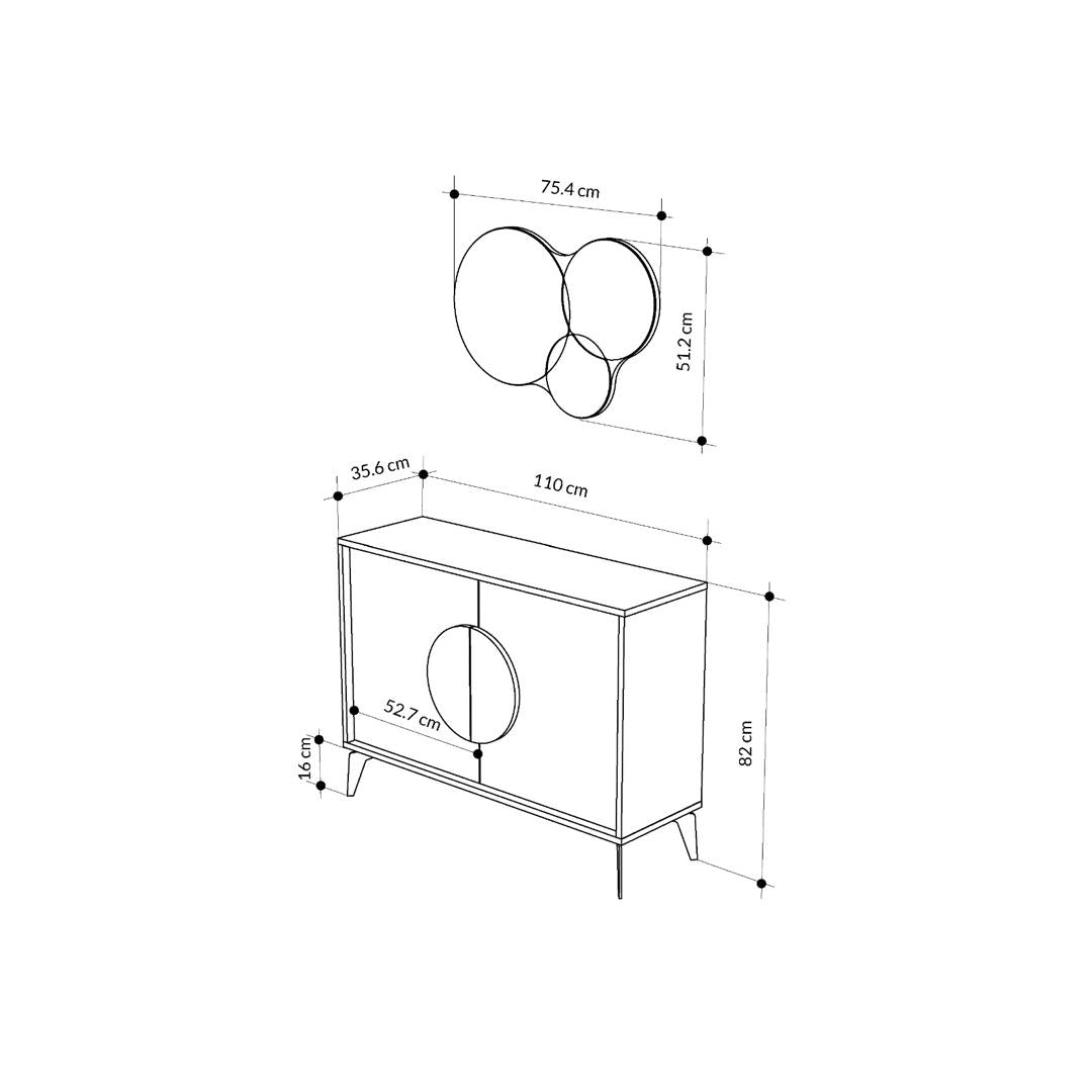 GORA MIRRORED CONSOLE 110CM