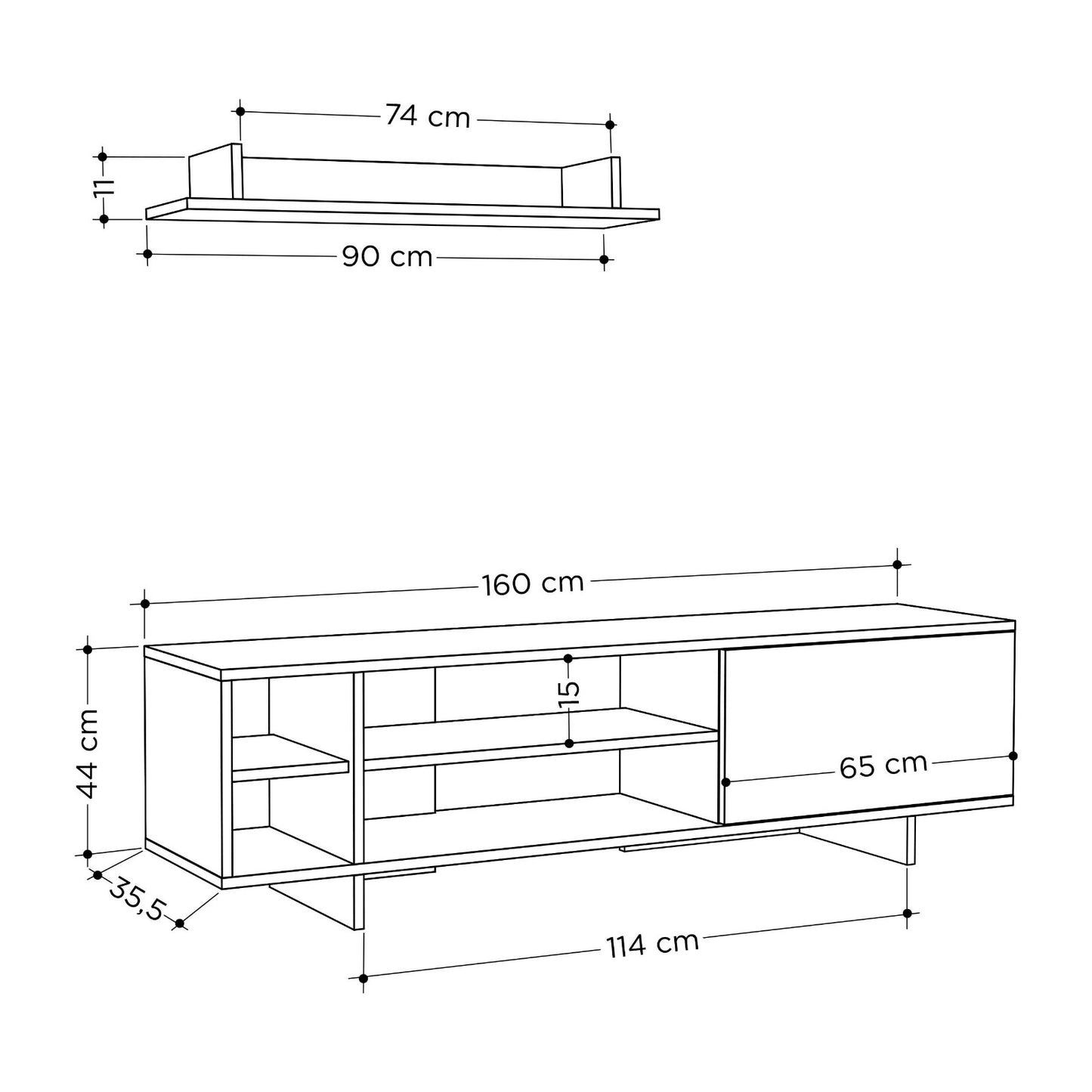 STOCKTON TV UNIT WHITE