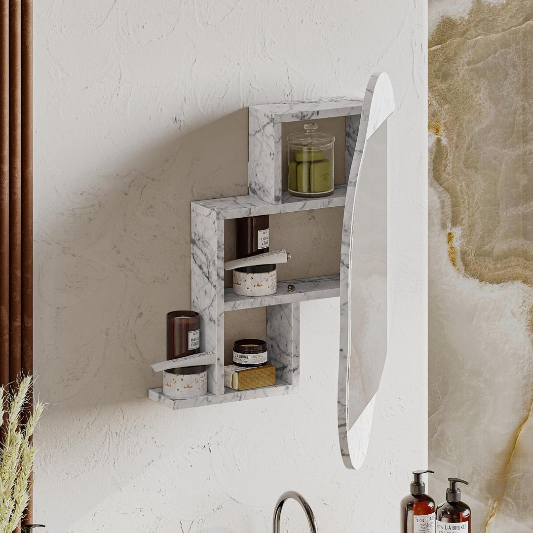 MULTIPURPOSE CABINET WITH MIRROE CARRARA