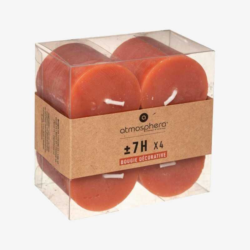 LOT DE 4 BOUGIES RUSTIQUE