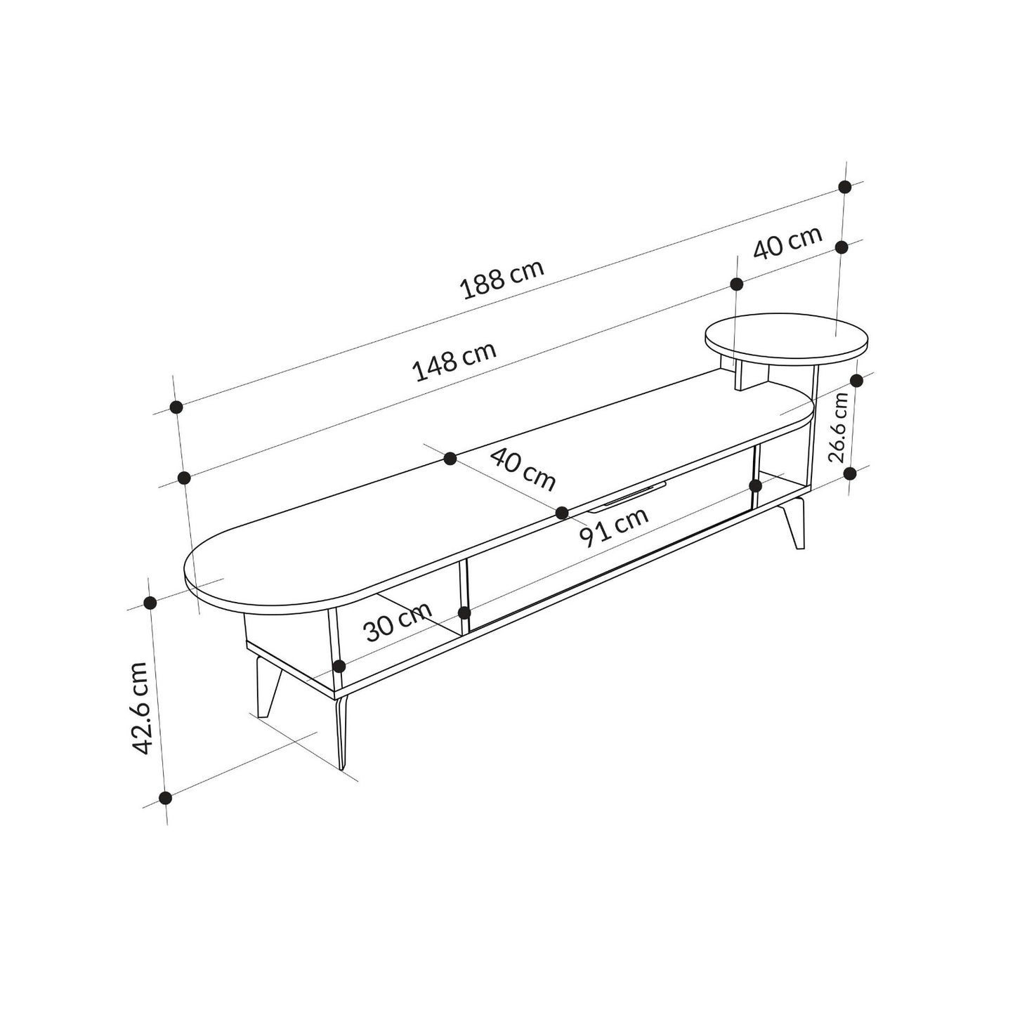 ADA TV STAND HITIT WHITE